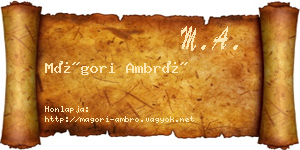 Mágori Ambró névjegykártya